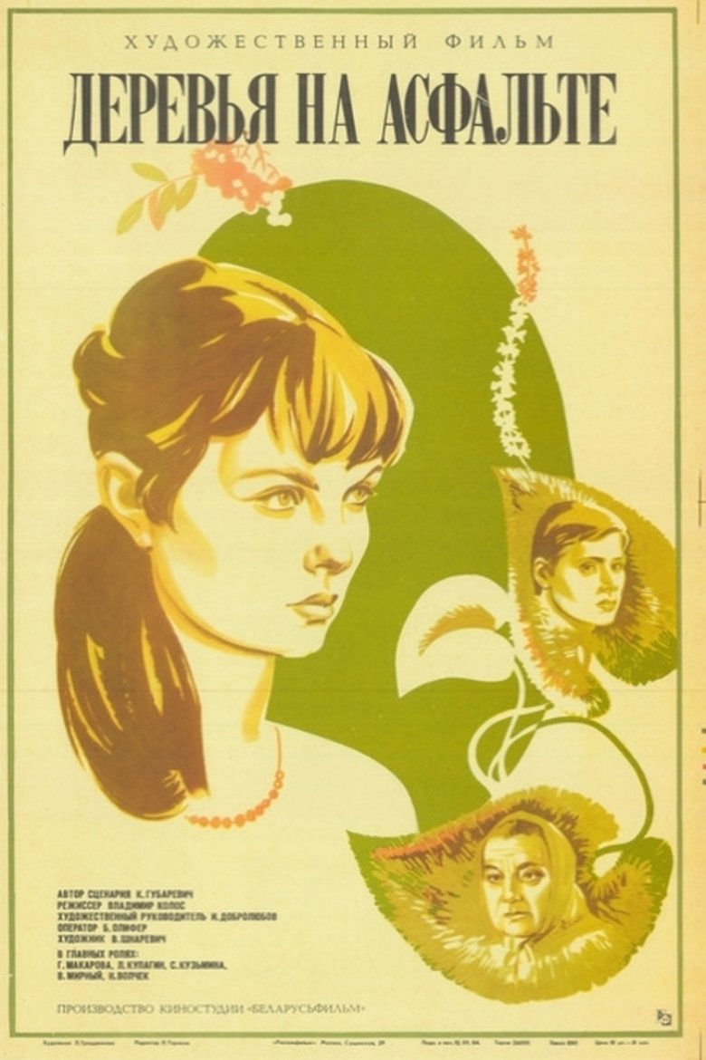 Деревья на асфальте Poster of Деревья на асфальте