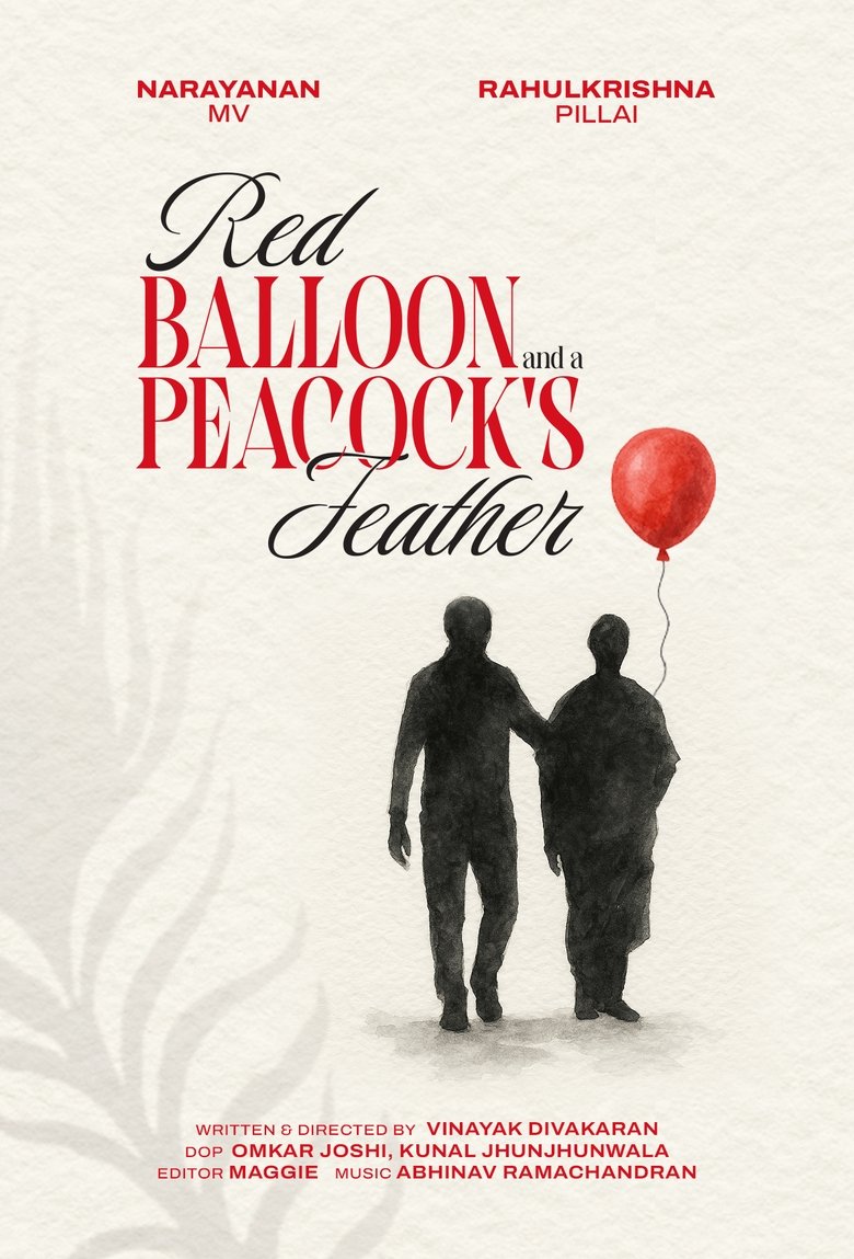 Red Balloon and a Peacock's Feather Poster of Red Balloon and a Peacock's Feather