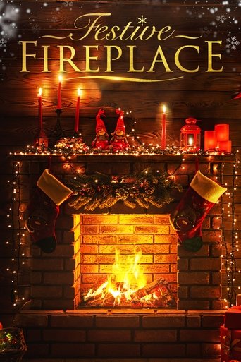 Festive Fireplace Poster of Festive Fireplace