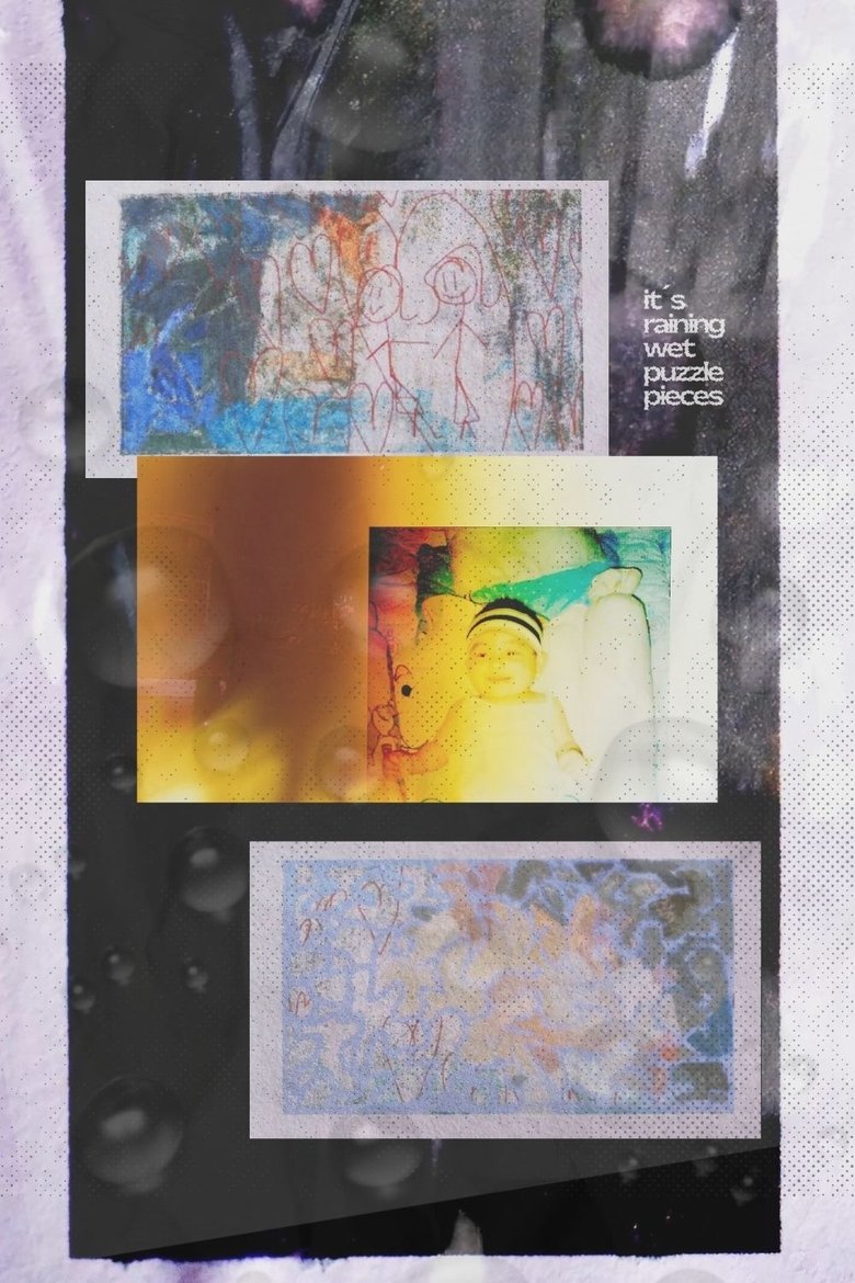 Poster of it's raining wet puzzle pieces