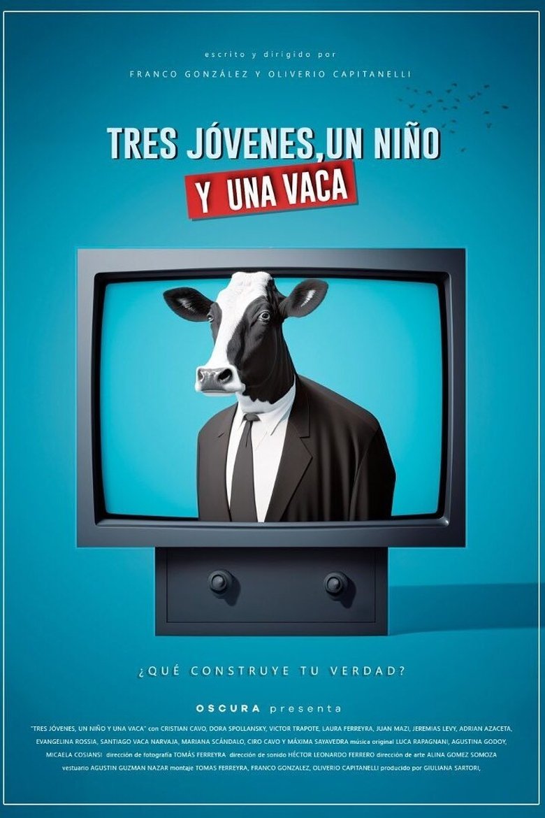 Poster of Tres jóvenes, un niño y una vaca