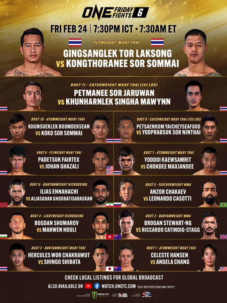 Poster of ONE Friday Fights 6: Gingsanglek vs. Kongthoranee