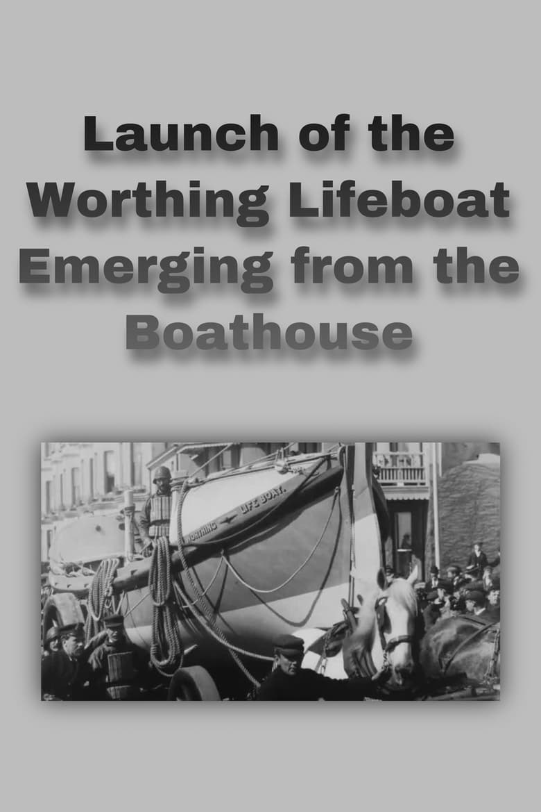 Poster of Launch of the Worthing Lifeboat Emerging from the Boathouse