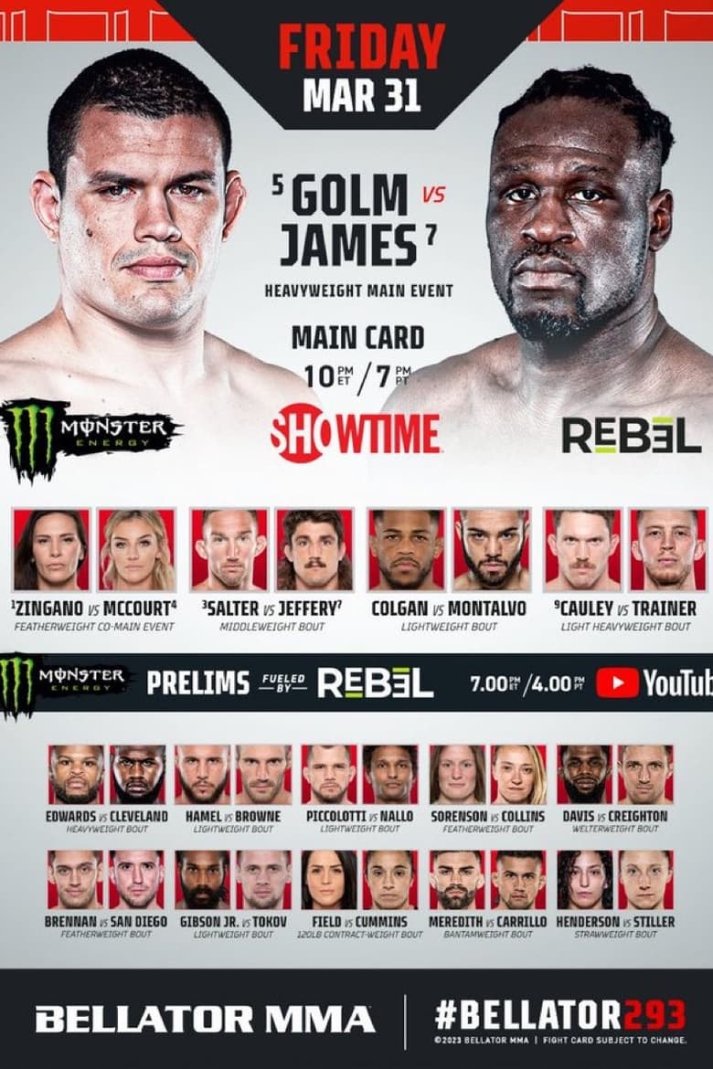 Poster of Bellator 293: Golm vs. James