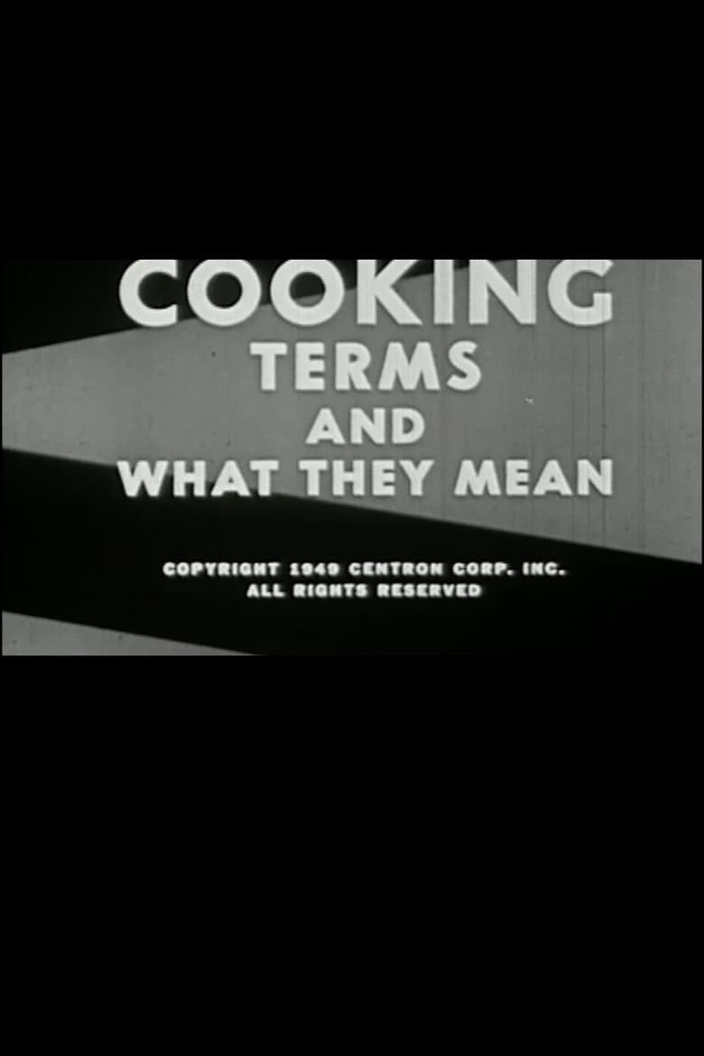 Poster of Cooking: Terms and What They Mean