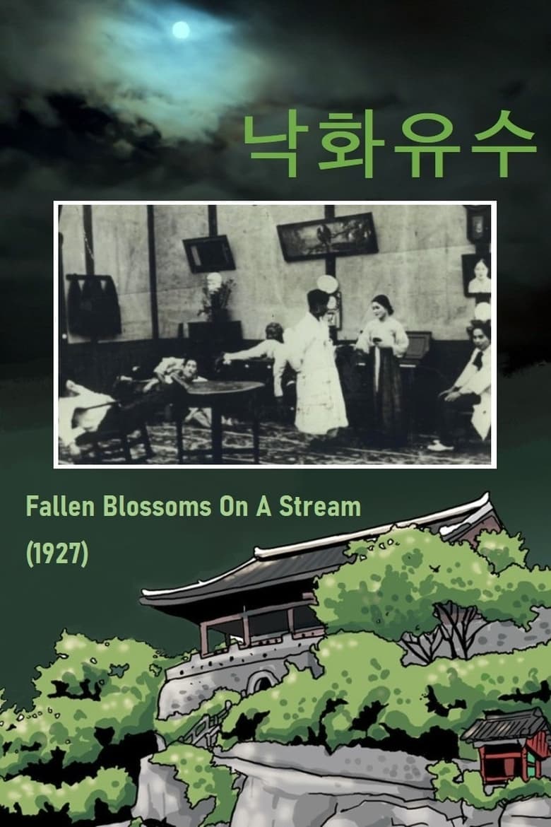 Poster of Fallen Blossoms on a Stream