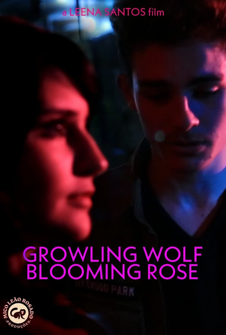 Poster of Growling Wolf, Blooming Rose